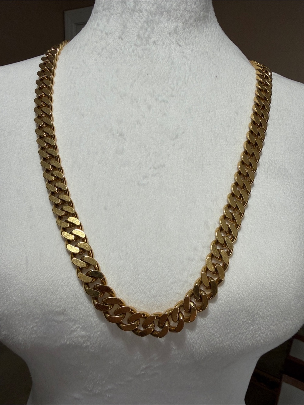 Chunky Gold-Tone Miami Cuban Link Chain Necklace